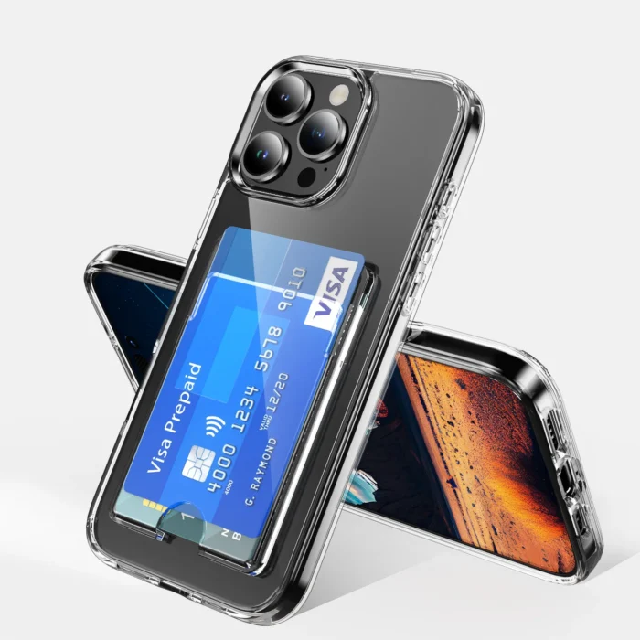 Transparente Handyhülle mit Kartenfach für iPhone 16 15 14 13 12 11 Pro Max Plus – Bild 7