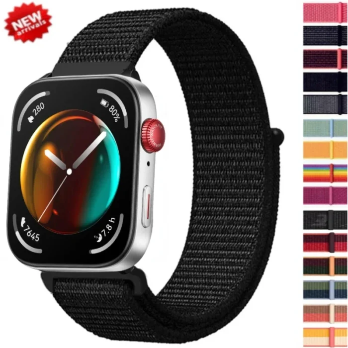 Nylon Armband f. Huawei Watch Fit 3 Sport Loop atmungsaktiv Klettverschluss – Bild 1