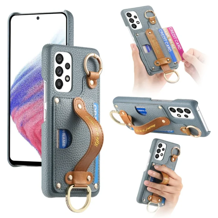 Wallet Case für Samsung Galaxy S24 Ultra S23 A55 A35 mit Kartenfach, Ringhalter & Handgelenkriemen – Bild 1