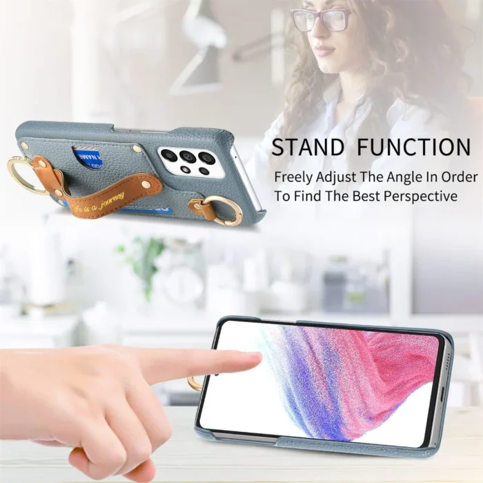 Wallet Case für Samsung Galaxy S24 Ultra S23 A55 A35 mit Kartenfach, Ringhalter & Handgelenkriemen – Bild 4