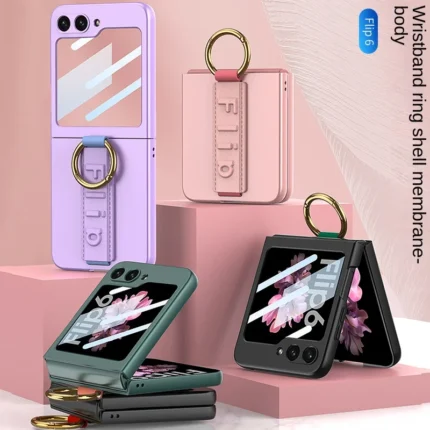 Schutzhülle für Samsung Galaxy Z Flip 6 & 5 mit integriertem Fingerring & Handschlaufe
