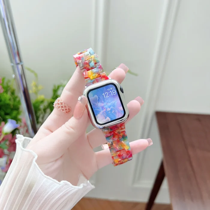 Marmor Harz Armband für Apple Watch verstellbar Größen 38 40 41 42 44 45 49mm – Bild 6