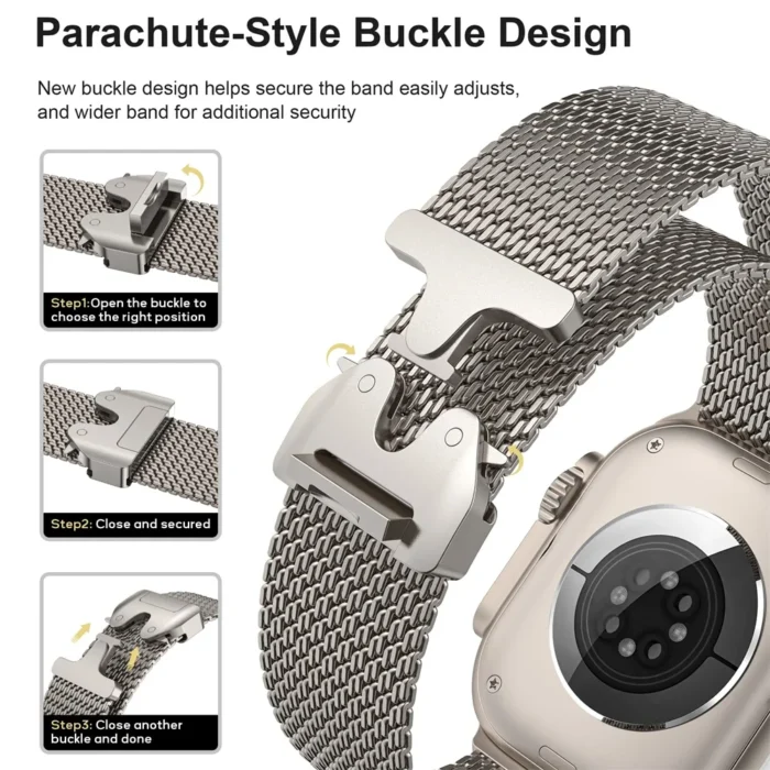 Apple Watch Milanese Loop Edelstahl Magnetarmband 38-49mm Serie 3-10 SE Ultra – Bild 2