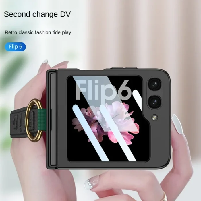 Schutzhülle für Samsung Galaxy Z Flip 6 & 5 mit integriertem Fingerring & Handschlaufe – Bild 3
