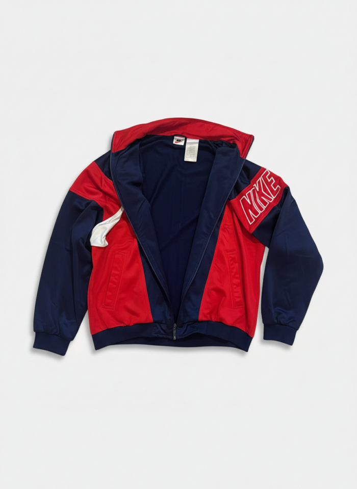Nike Trainingsjacke Vintage Farbblock Dunkelblau L – Bild 2