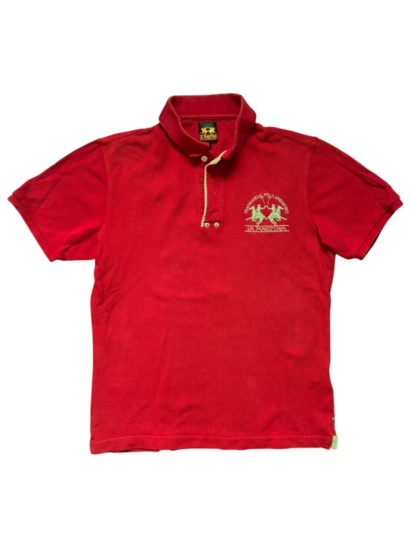 1773597554.webp La Martina Polo Shirt M Rot Tradicion Del Polo Argentino Vintage Stickerei Equestrian – Bild 1