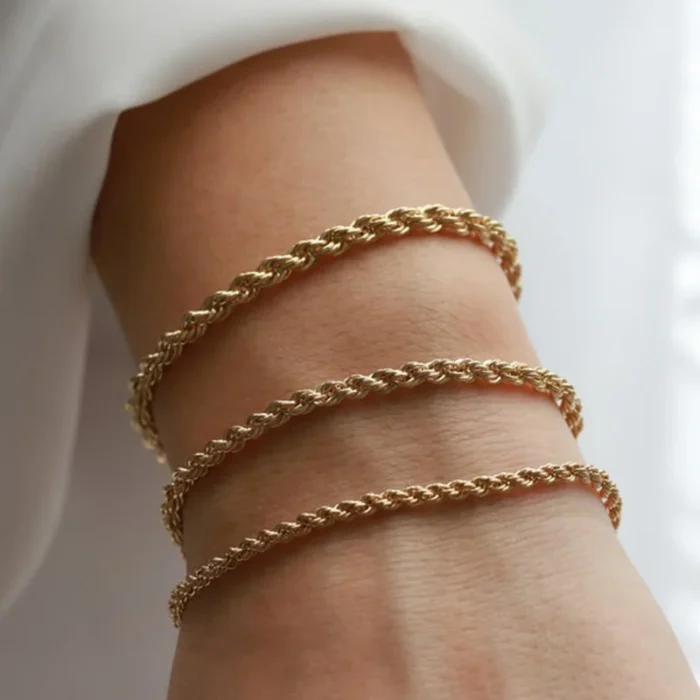 Edelstahl Seilkette Armband verstellbar mit Karabinerverschluss für Männer Frauen Geschenk – Bild 3